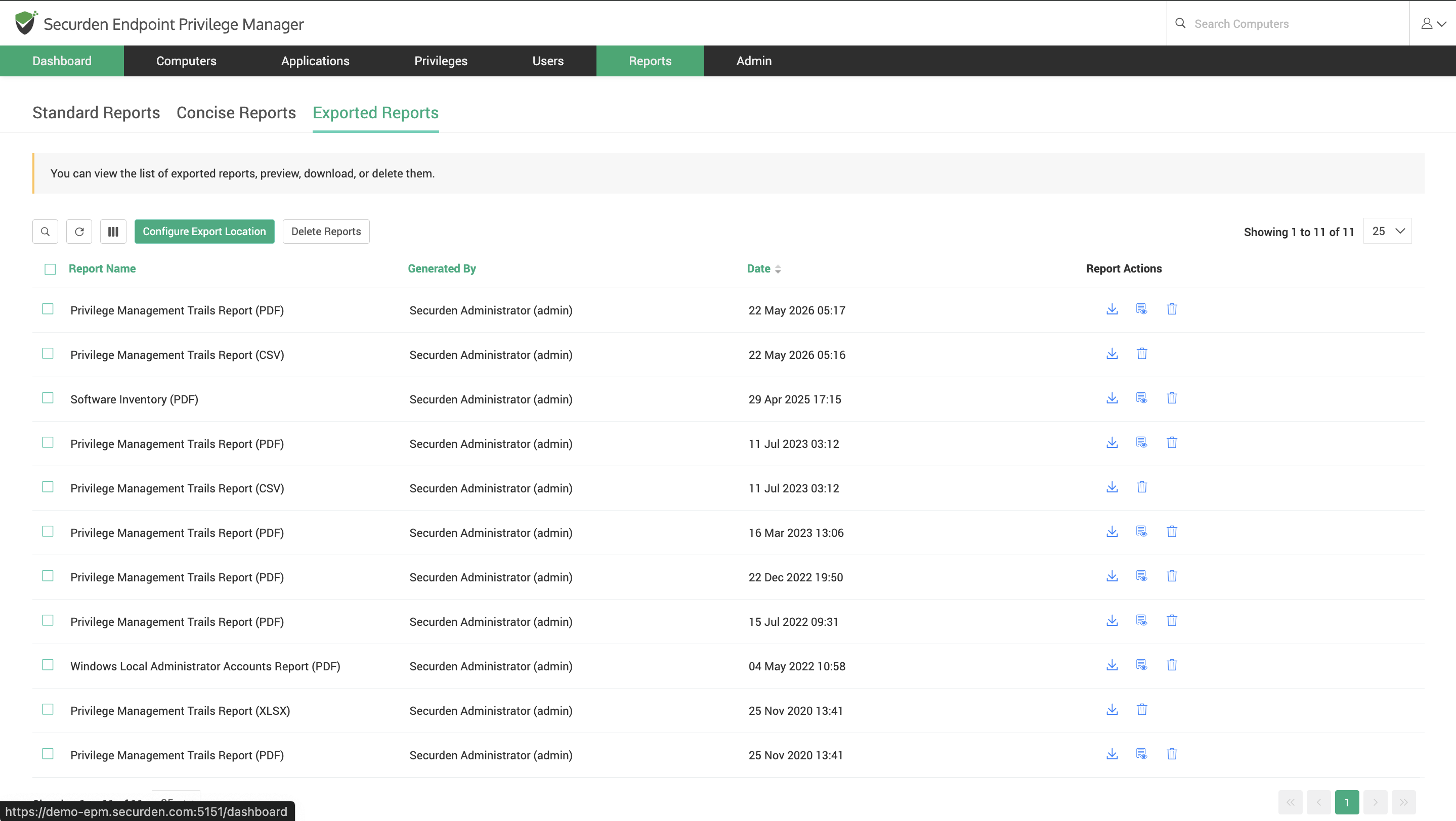Access Exported Reports In EPM