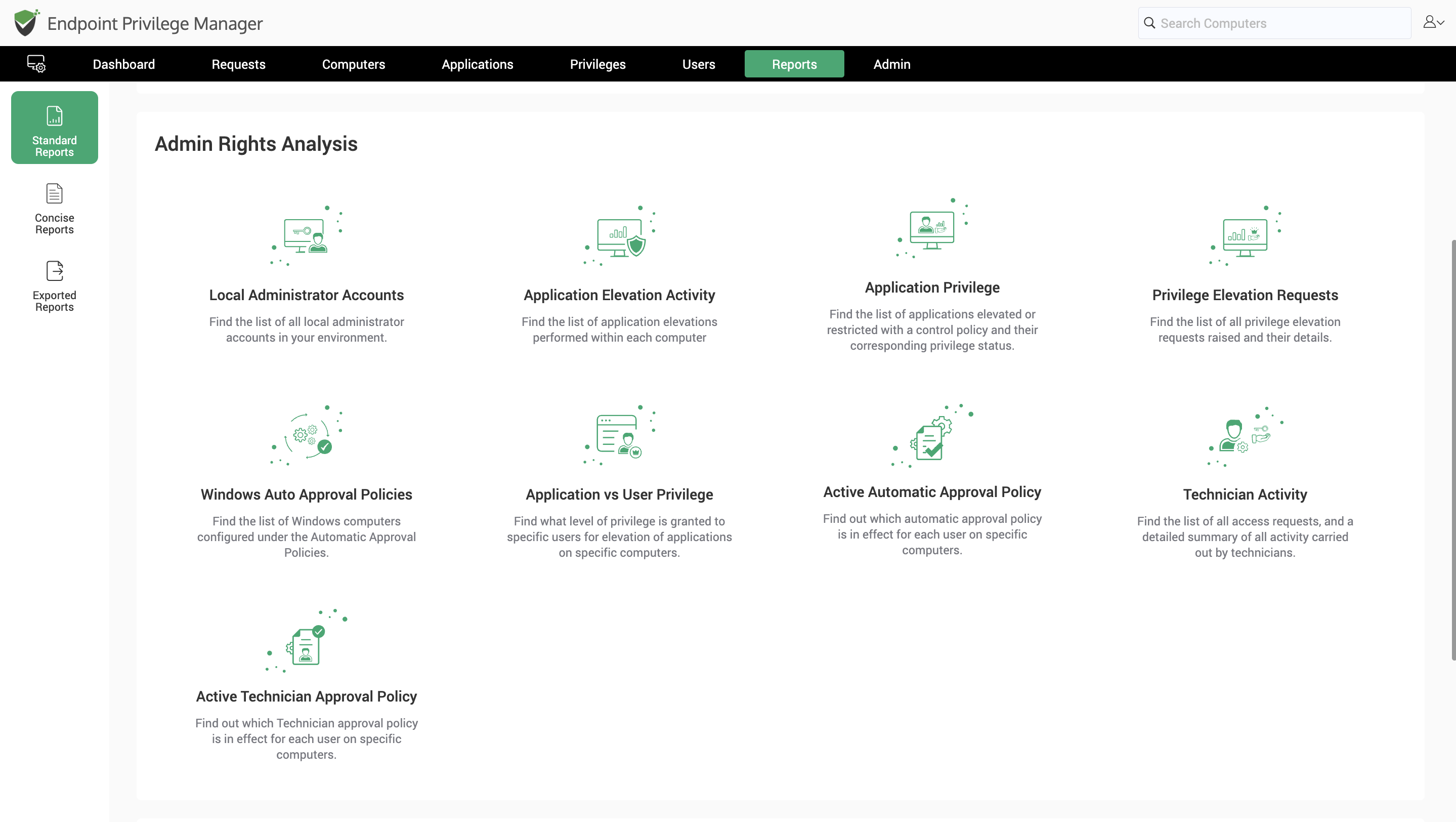 Admin Rights Analysis Snapshot