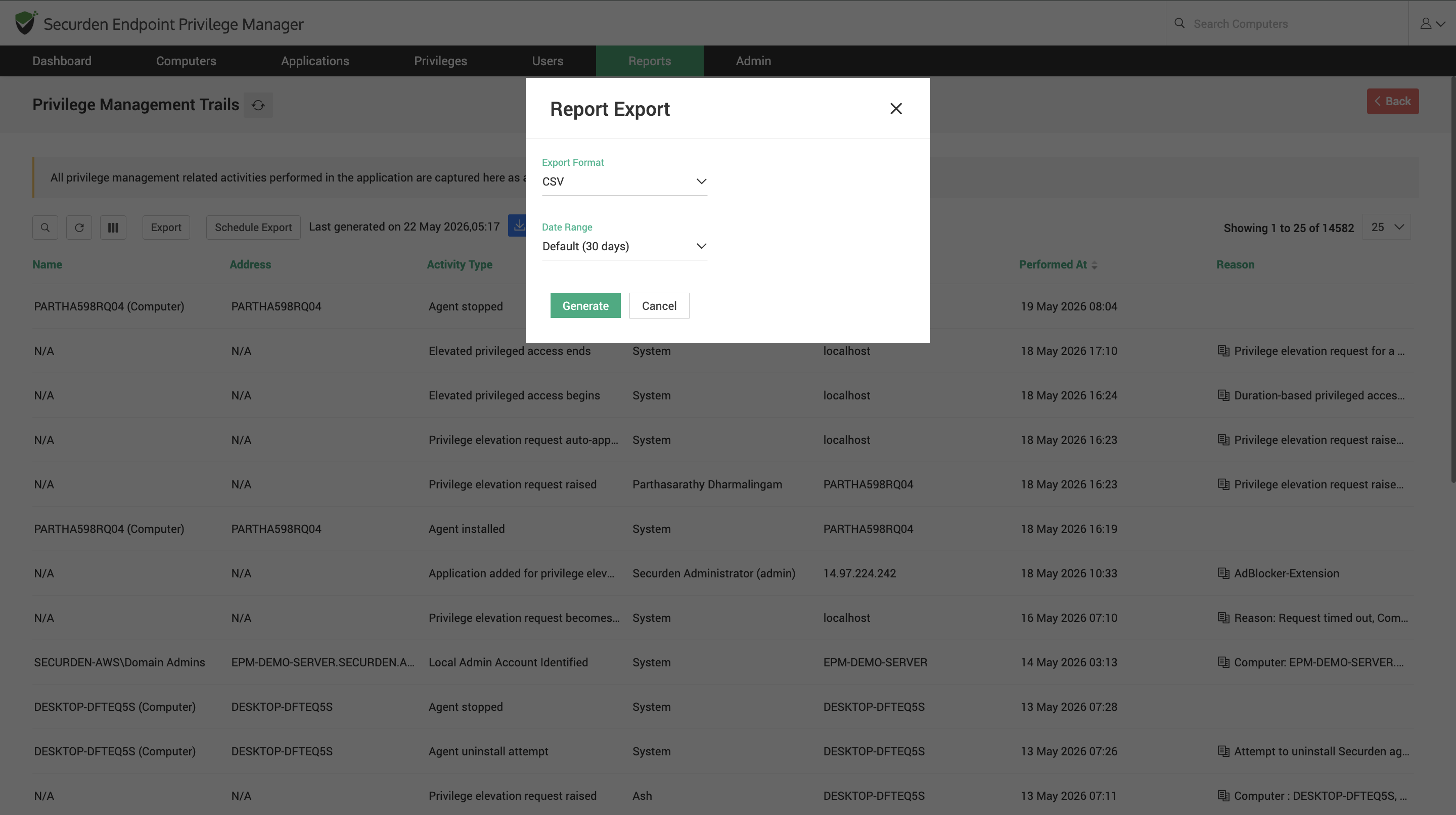 Report Export In EPM