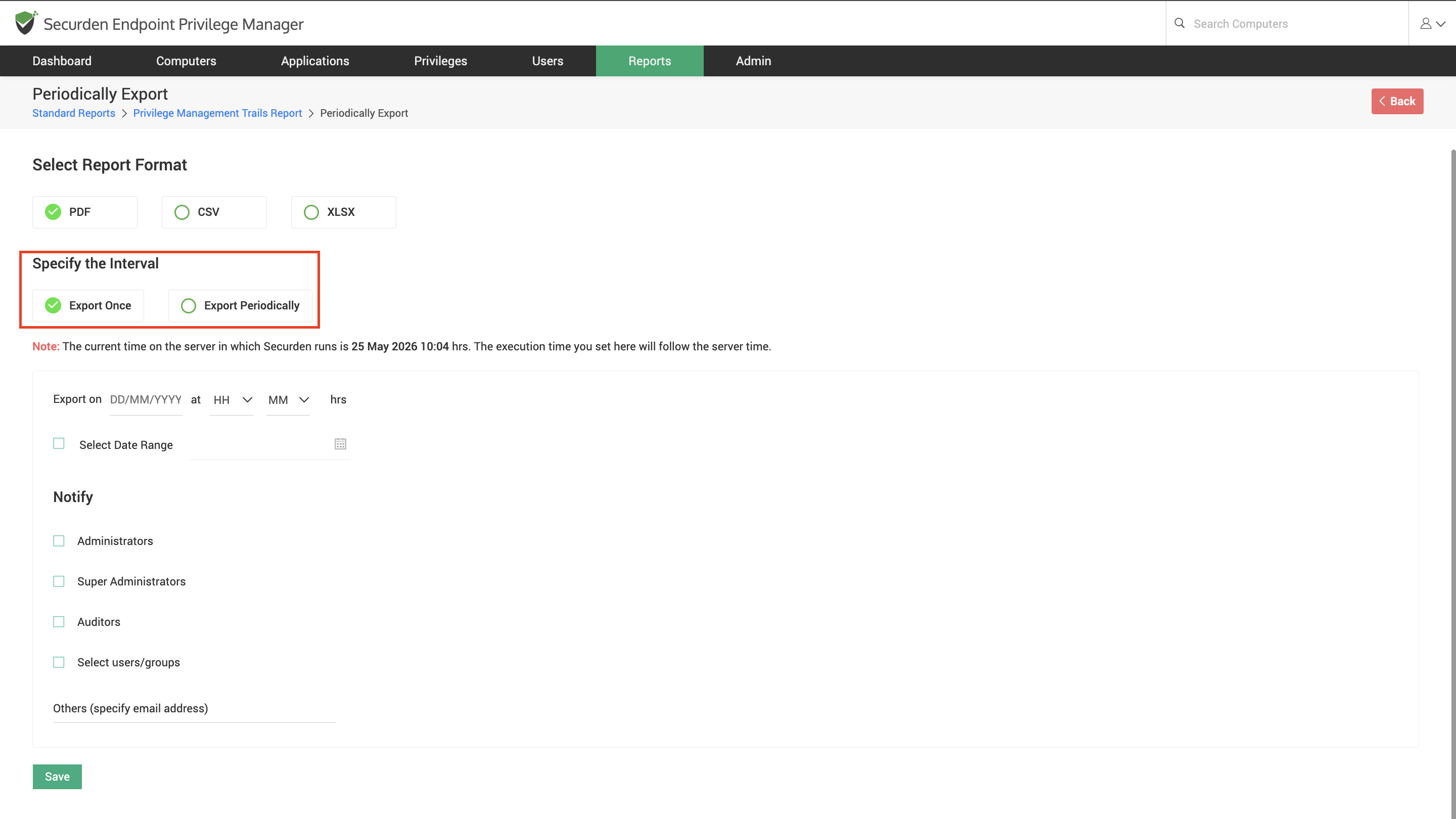 Schedule Report Export In EPM