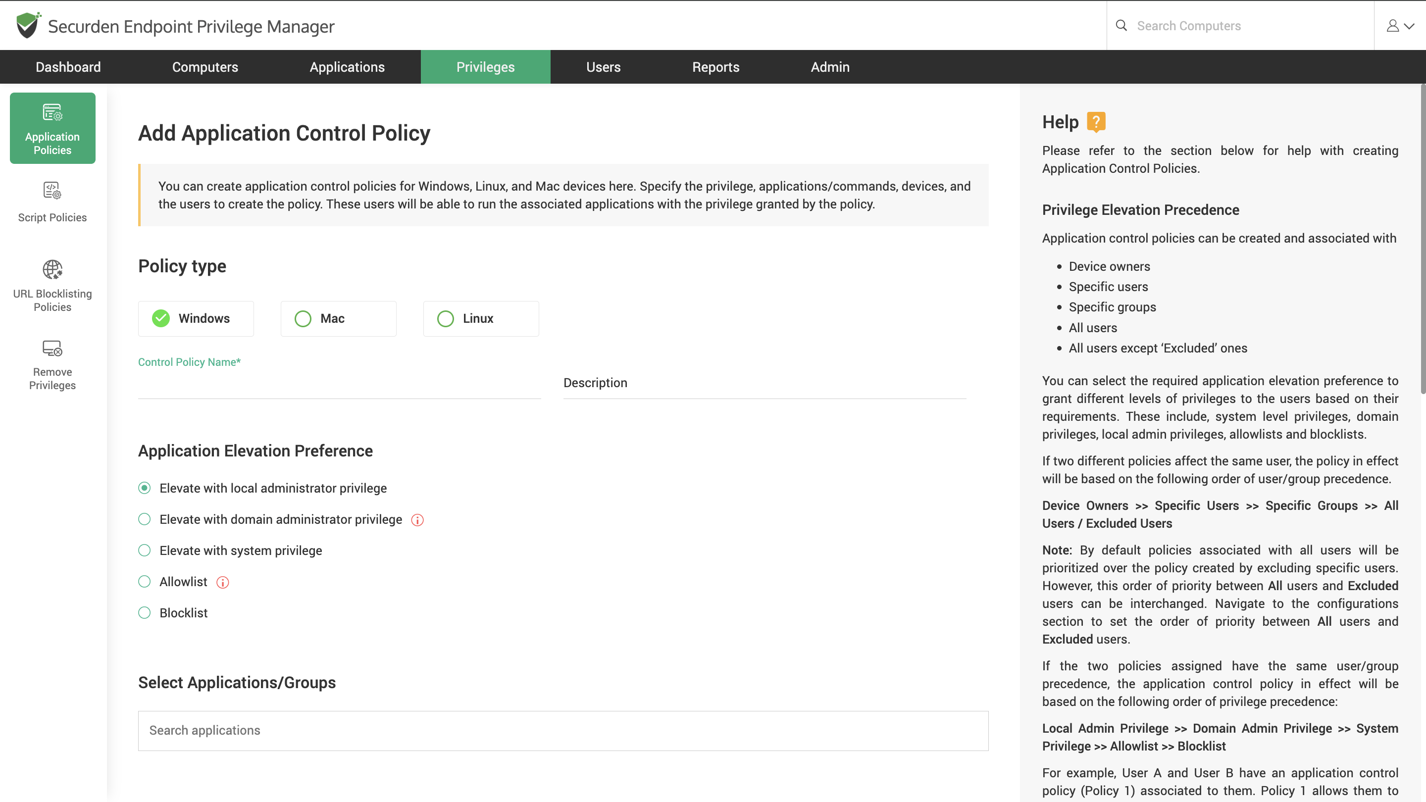 Application Control Policies EPM Use Case