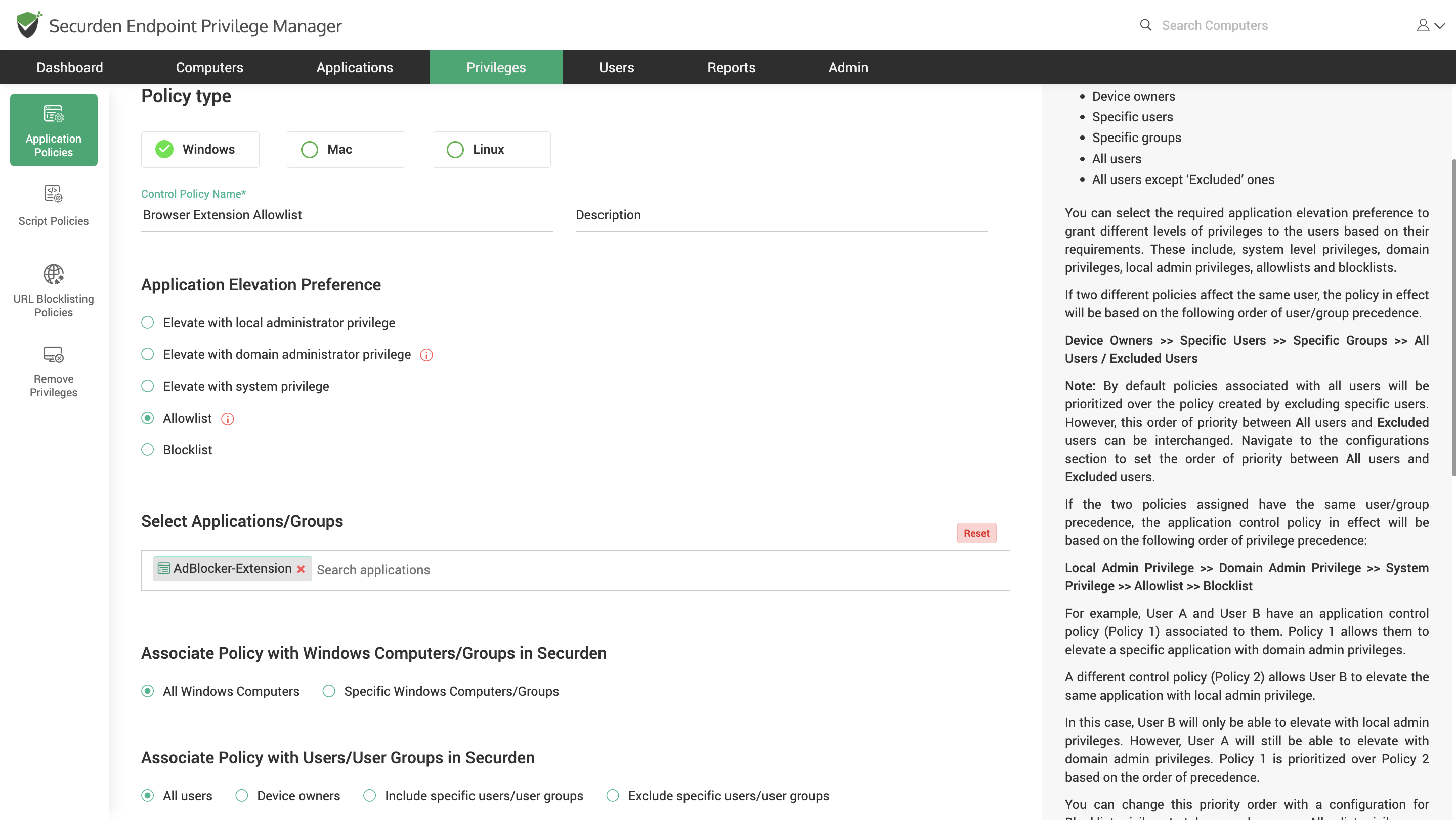 Policies For Controlling Browser Extensions