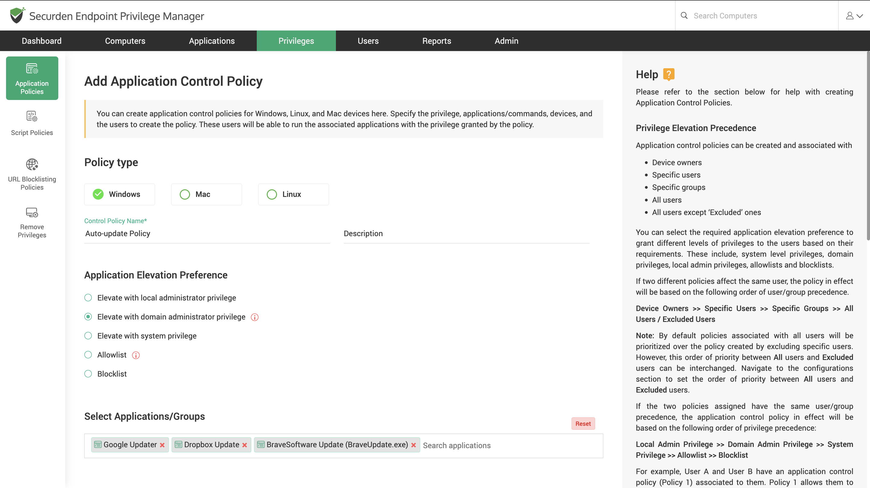 Policies To Allow Auto Updates For Apps