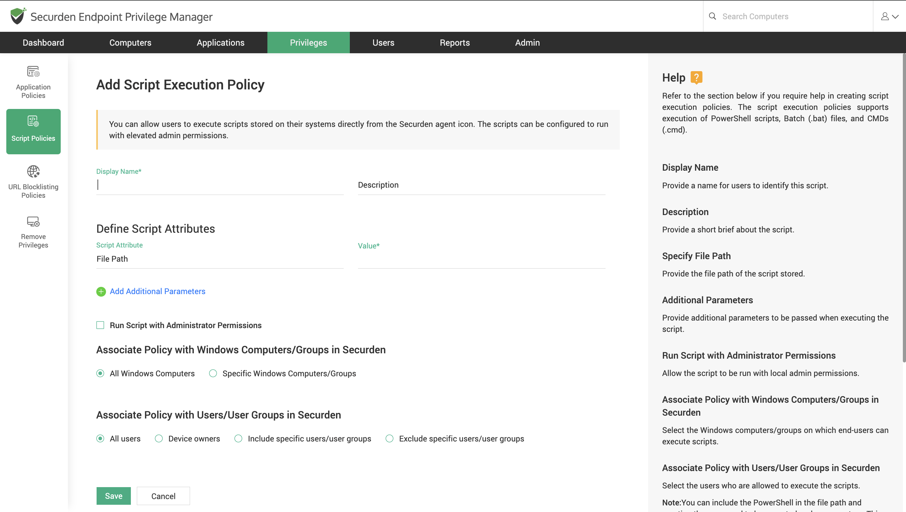 Script Execution Policy Control Admin Rights