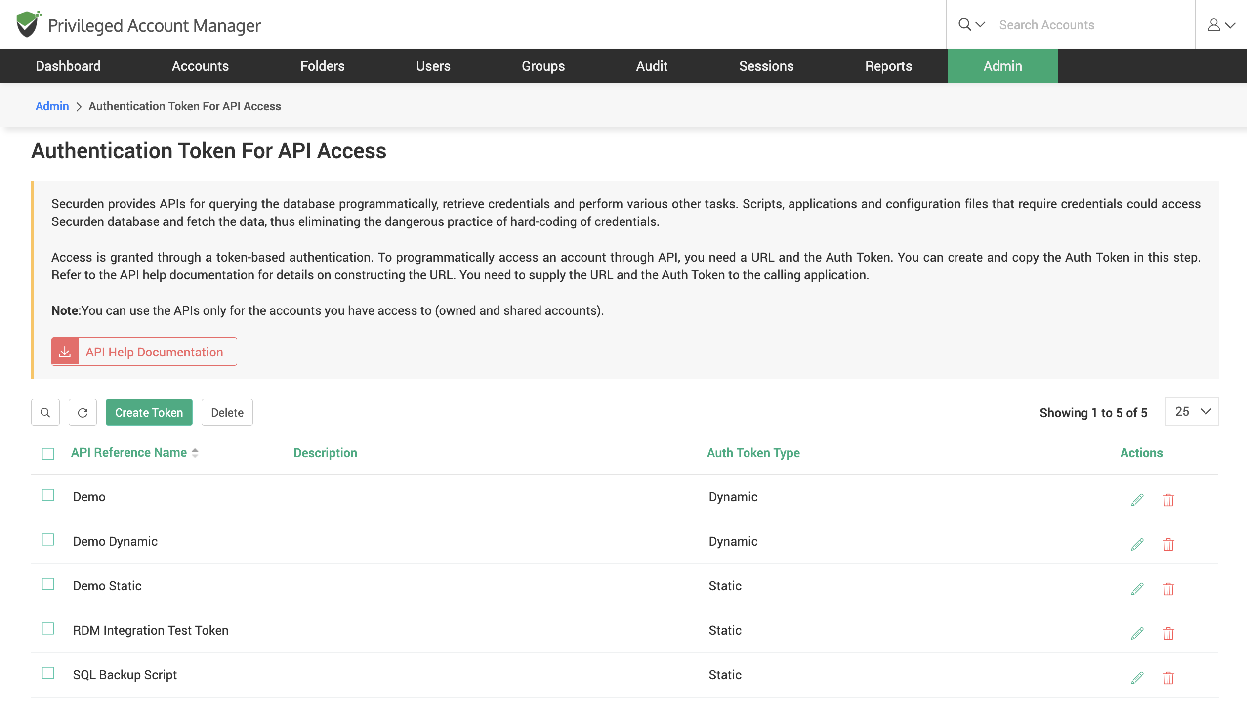 Authentication Token for API Acces