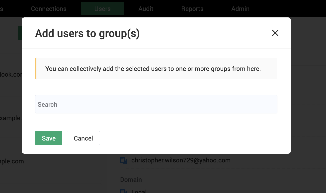 Choose users to add them to specific groups in Securden Password Vault